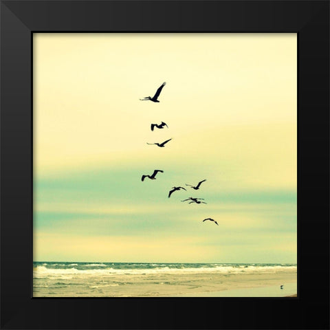 Ocean Flock Black Modern Wood Framed Art Print by Dickinson, Robin