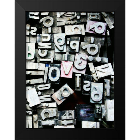 Text Block Love Black Modern Wood Framed Art Print by Dickinson, Robin