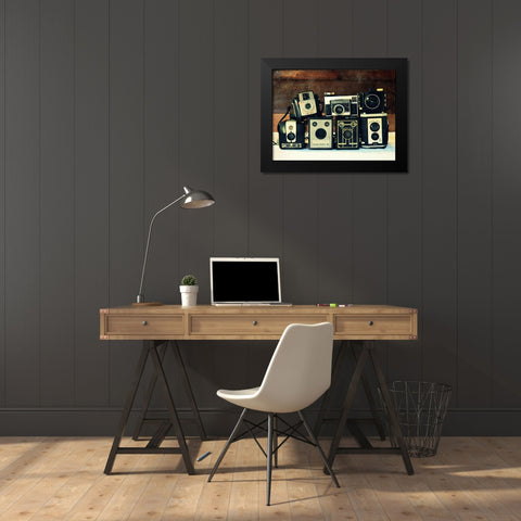 Vintage Camera Collection Black Modern Wood Framed Art Print by Dickinson, Robin