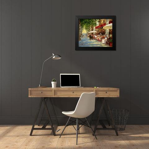 Cafe Apres-Midi Black Modern Wood Framed Art Print by Haskins, John