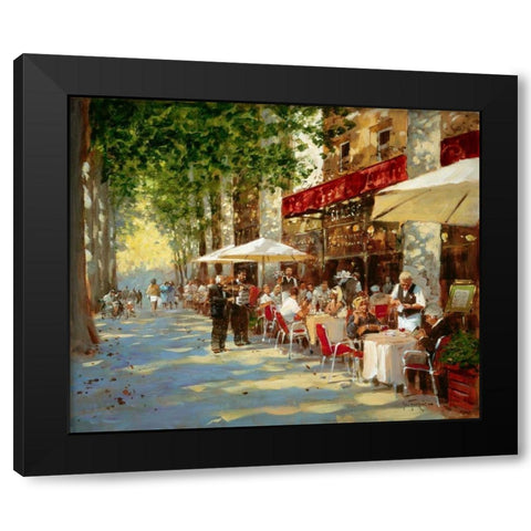 Cafe Apres-Midi Black Modern Wood Framed Art Print by Haskins, John