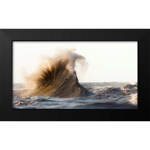 Rogue Wave Black Modern Wood Framed Art Print by Mark Spowart Photography
