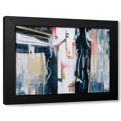 Liniar Revival 1 Black Modern Wood Framed Art Print with Double Matting by Aubrey