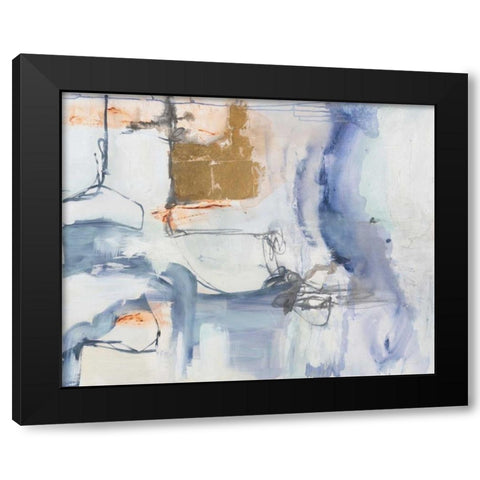 Lively Motion Black Modern Wood Framed Art Print by Aubrey