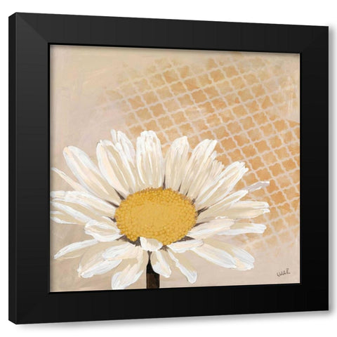 Moroccan Daisy 1 Black Modern Wood Framed Art Print by Walela R.
