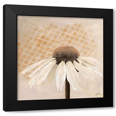 Moroccan Daisy 2 Black Modern Wood Framed Art Print by Walela R.