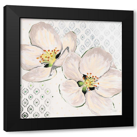 New Moroccan Blossom Black Modern Wood Framed Art Print by Walela R.