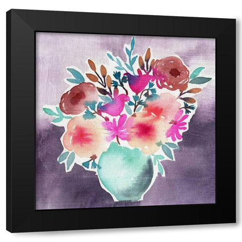 Late Summer Bouquet Black Modern Wood Framed Art Print with Double Matting by Esther Bley Designs