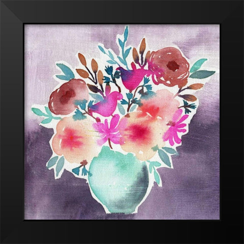 Late Summer Bouquet Black Modern Wood Framed Art Print by Esther Bley Designs
