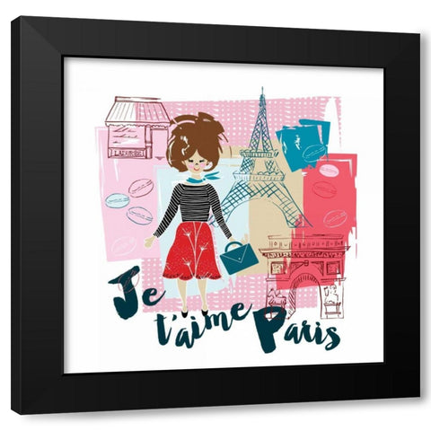 J taime Paris Black Modern Wood Framed Art Print with Double Matting by Esther Bley Designs