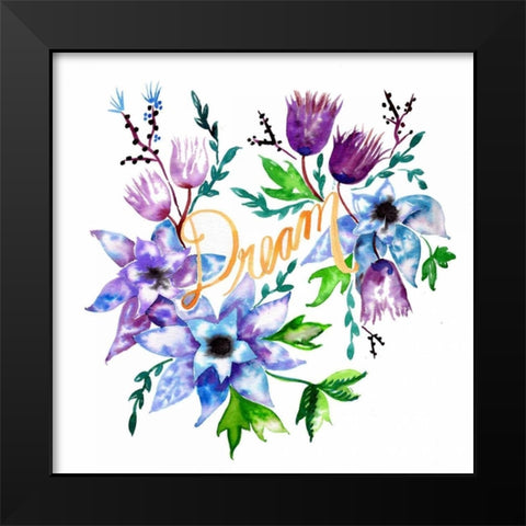 Dream, Enchanted Garden Black Modern Wood Framed Art Print by Esther Bley Designs