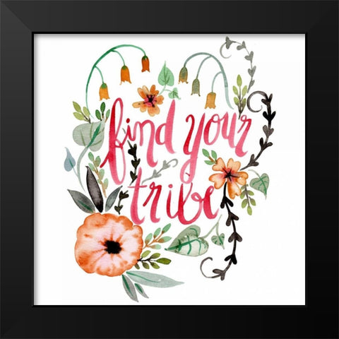 Find Your Tribe Black Modern Wood Framed Art Print by Esther Bley Designs