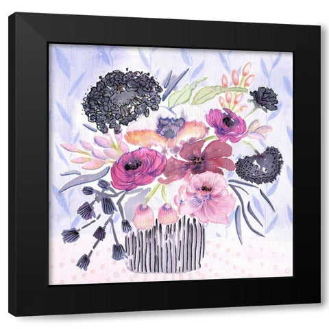 Lavender Black Black Modern Wood Framed Art Print with Double Matting by Esther Bley Designs