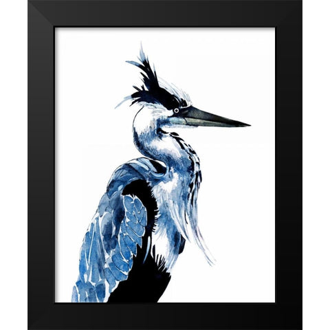 Coastal Blue Heron Black Modern Wood Framed Art Print by Smith, Crystal