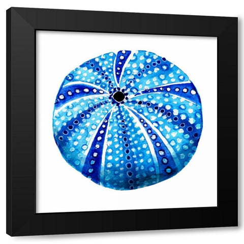 Sea Blue Urchin Black Modern Wood Framed Art Print by Smith, Crystal