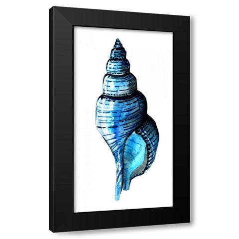 Sea Blue Shell Black Modern Wood Framed Art Print by Smith, Crystal