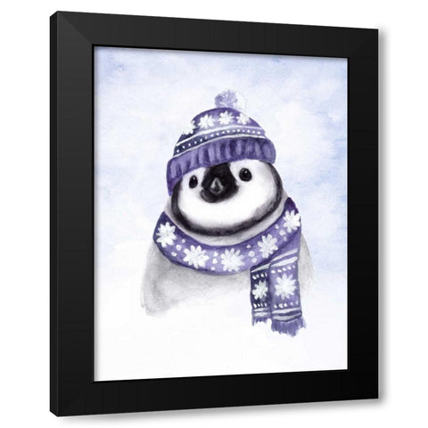 Baby Pinguin Black Modern Wood Framed Art Print with Double Matting by Barckholtz, Lindsay