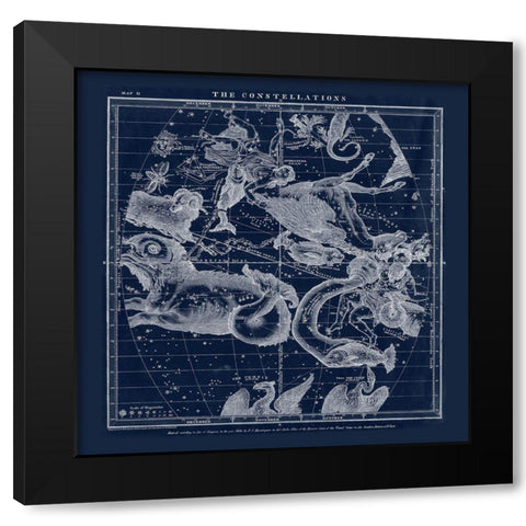 The Constellations Black Modern Wood Framed Art Print with Double Matting by Adam Shaw Cartography