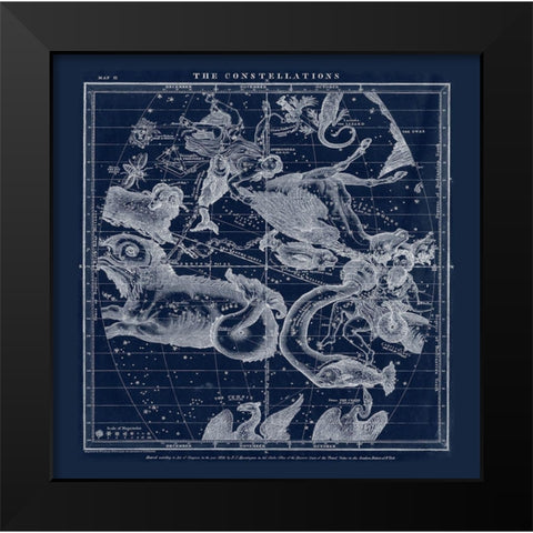 The Constellations Black Modern Wood Framed Art Print by Adam Shaw Cartography