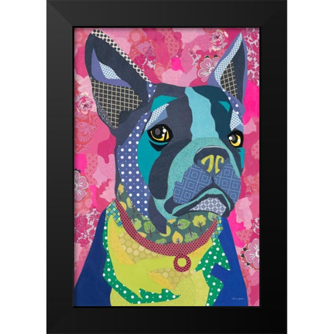 Boston Blue Black Modern Wood Framed Art Print by Paper Pictures By Laura