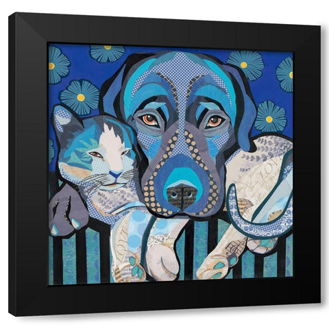 Purrfect Pillow Black Modern Wood Framed Art Print with Double Matting by Paper Pictures by Laura