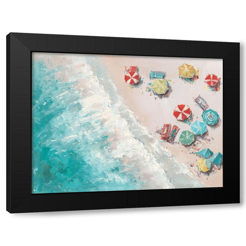 Aerial Beach Black Modern Wood Framed Art Print by Key