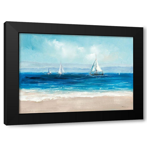 Sailing By Black Modern Wood Framed Art Print by Key
