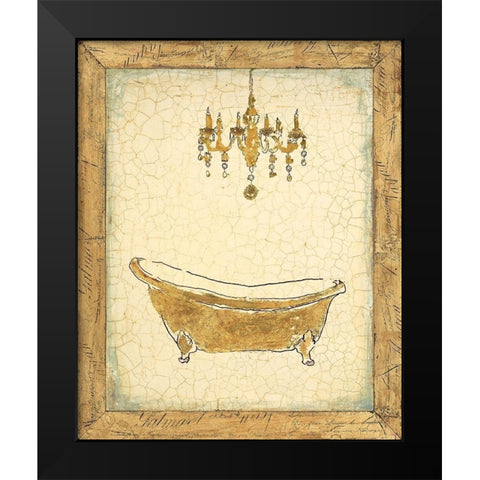 Golden Relaxation Black Modern Wood Framed Art Print by Studio