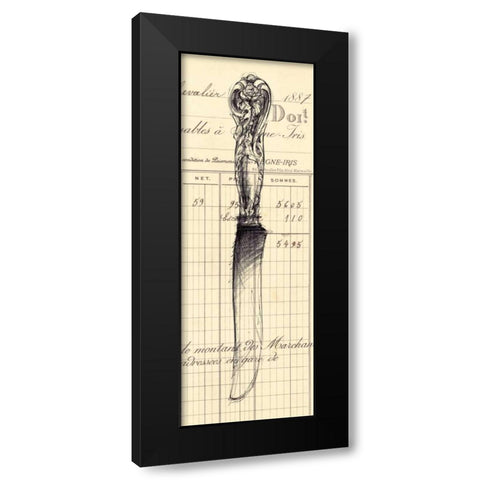 Knife Document  Black Modern Wood Framed Art Print with Double Matting by Z Studio