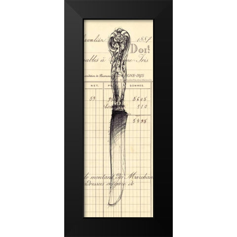 Knife Document  Black Modern Wood Framed Art Print by Z Studio