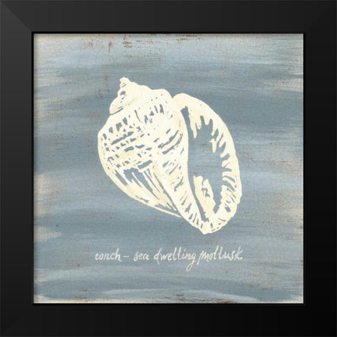 Imperial Conch Black Modern Wood Framed Art Print by Z Studio