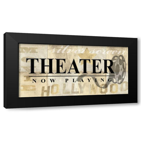 Home Theatre Black Modern Wood Framed Art Print by Z Studio