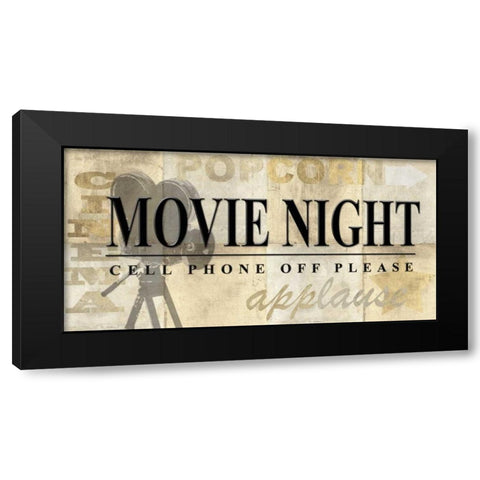 Movie Night Black Modern Wood Framed Art Print with Double Matting by Z Studio
