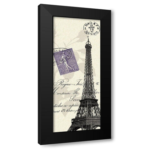Eiffel Tower Black Modern Wood Framed Art Print with Double Matting by Z Studio