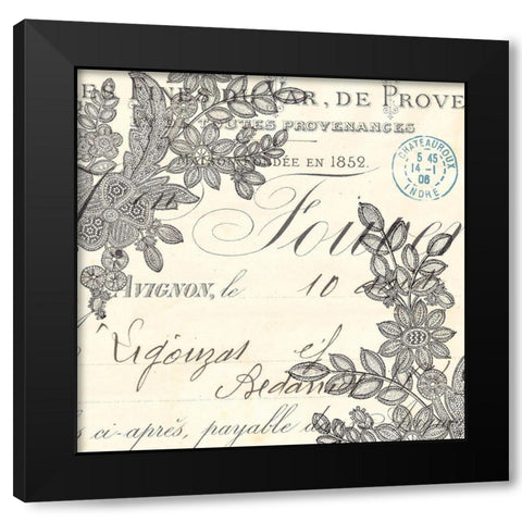 Literary Lace 4 Black Modern Wood Framed Art Print with Double Matting by Z Studio