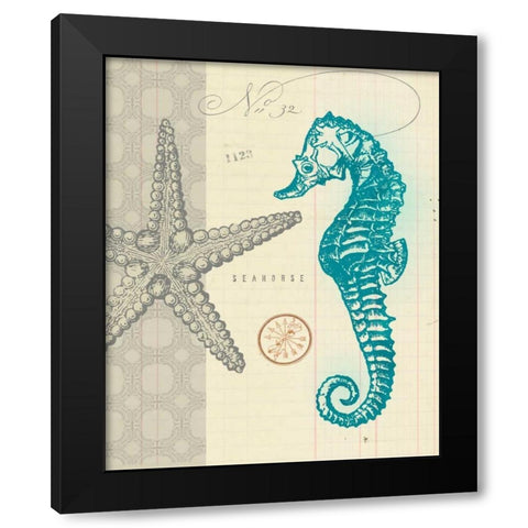 Sea Life 2 Black Modern Wood Framed Art Print by Z Studio
