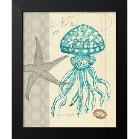 Sea Life 3 Black Modern Wood Framed Art Print by Z Studio