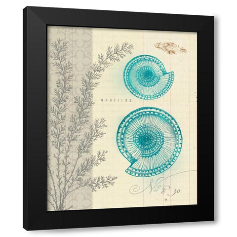 Sea Life 4 Black Modern Wood Framed Art Print by Z Studio