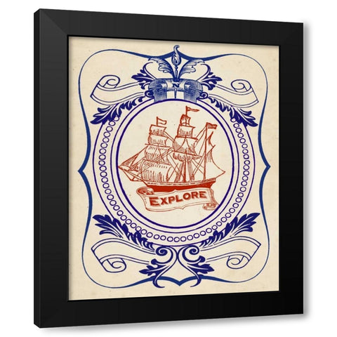 Nautical Advice 1 Black Modern Wood Framed Art Print by Z Studio