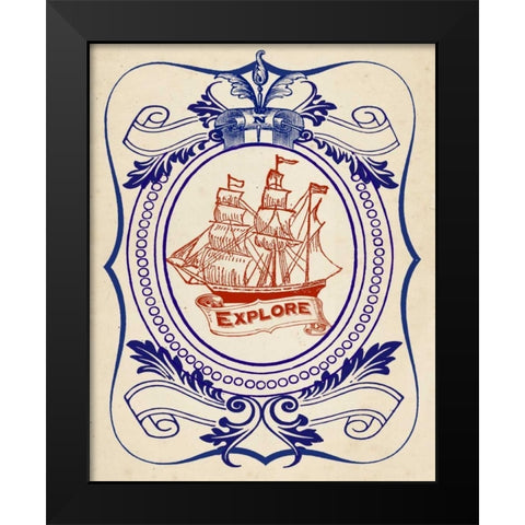 Nautical Advice 1 Black Modern Wood Framed Art Print by Z Studio