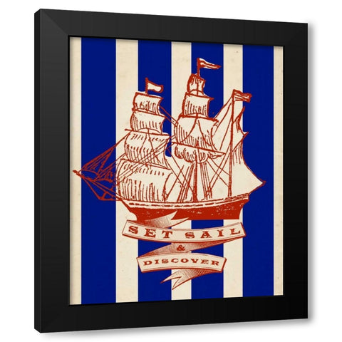 Nautical Advice 2 Black Modern Wood Framed Art Print by Z Studio