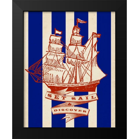 Nautical Advice 2 Black Modern Wood Framed Art Print by Z Studio