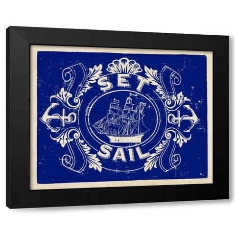Nautical Advice 8 Black Modern Wood Framed Art Print by Z Studio