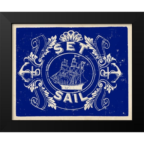 Nautical Advice 8 Black Modern Wood Framed Art Print by Z Studio