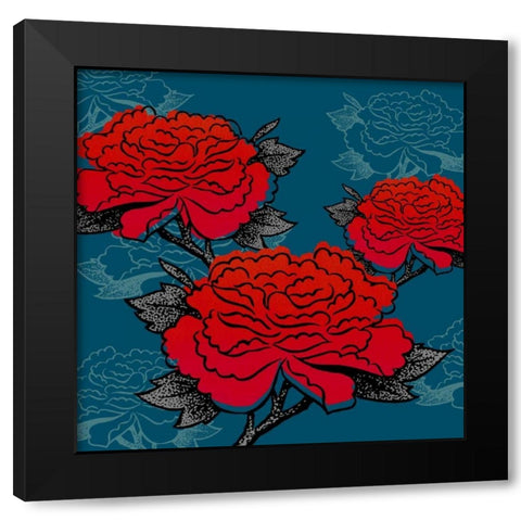 Vintorian Wallpaper Black Modern Wood Framed Art Print with Double Matting by Z Studio