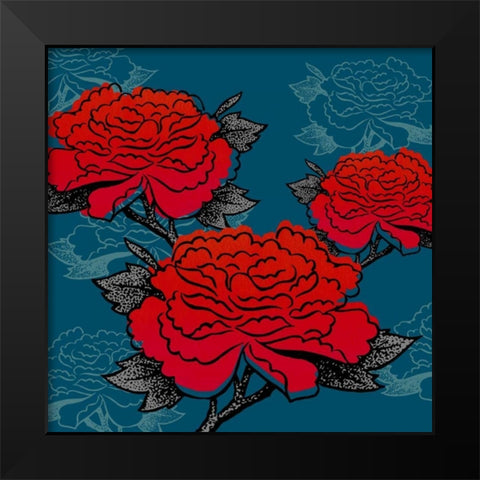 Vintorian Wallpaper Black Modern Wood Framed Art Print by Z Studio