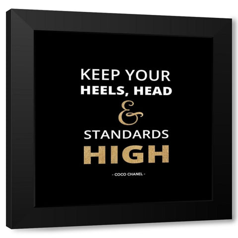 Keep Your Heels High Black Modern Wood Framed Art Print with Double Matting by Z Studio
