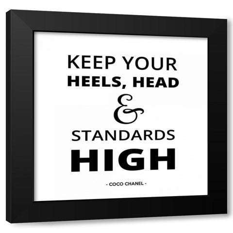 Keep Your Heels High Black Modern Wood Framed Art Print with Double Matting by Z Studio