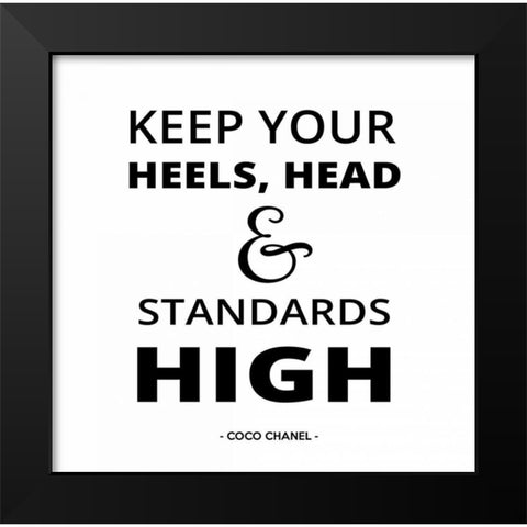 Keep Your Heels High Black Modern Wood Framed Art Print by Z Studio