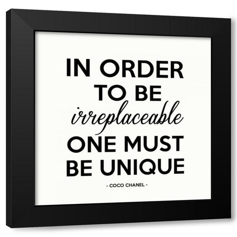 One Must Be Unique Black Modern Wood Framed Art Print with Double Matting by Z Studio